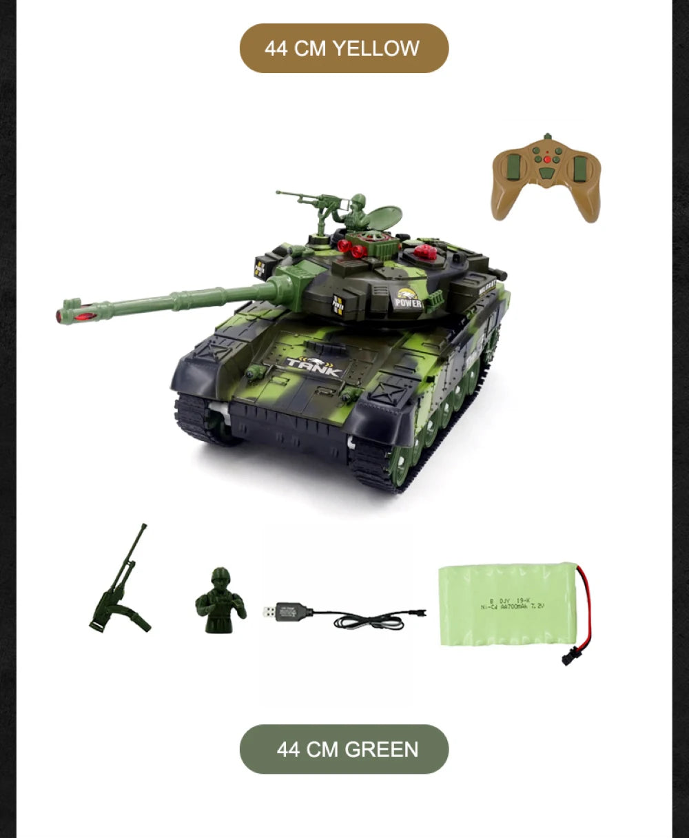 Tanque RC Grande 44cm Control Remoto Simulación Militar