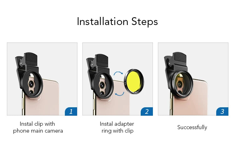 Kit 7 Lentes para Teléfono APEXEL con Filtros UV y CPL