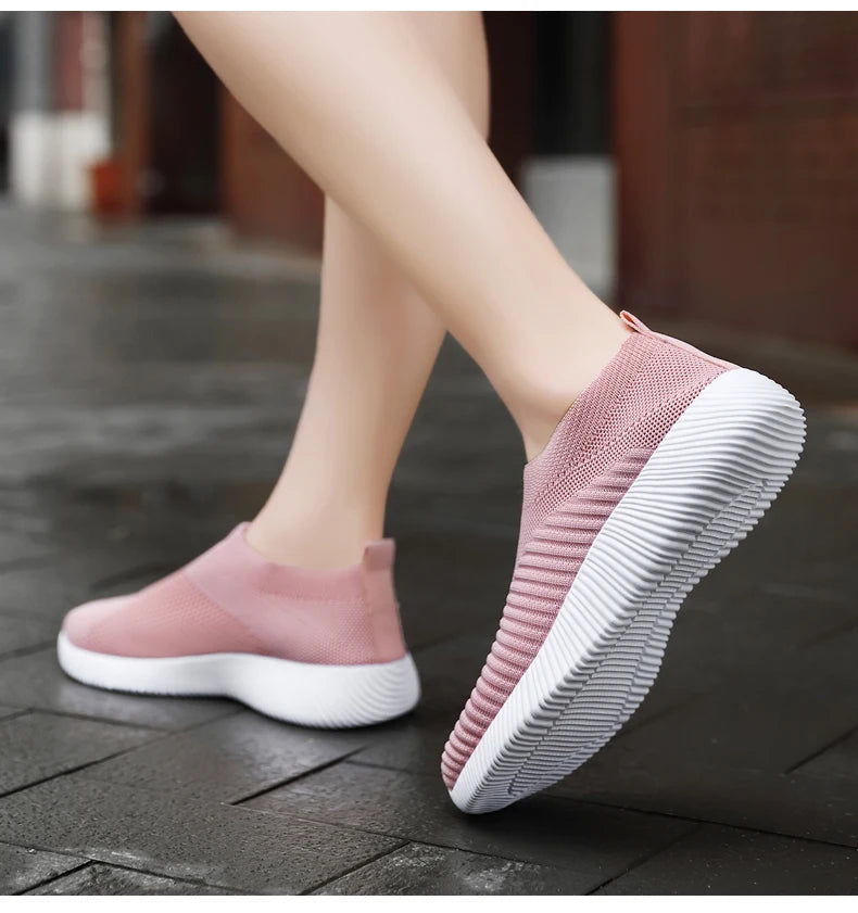 Zapatos vulcanizados para mujer, zapatillas de deporte de alta calidad para mujer, zapatos planos sin cordones, mocasines para mujer de talla grande 42, zapatos planos para caminar
