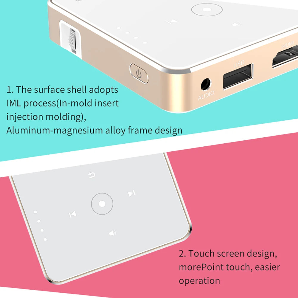 Salange P30 Mini proyector DLP portátil Home Theater 1080P 4K compatible con Wifi TV sin pantalla para teléfono móvil Smartphone