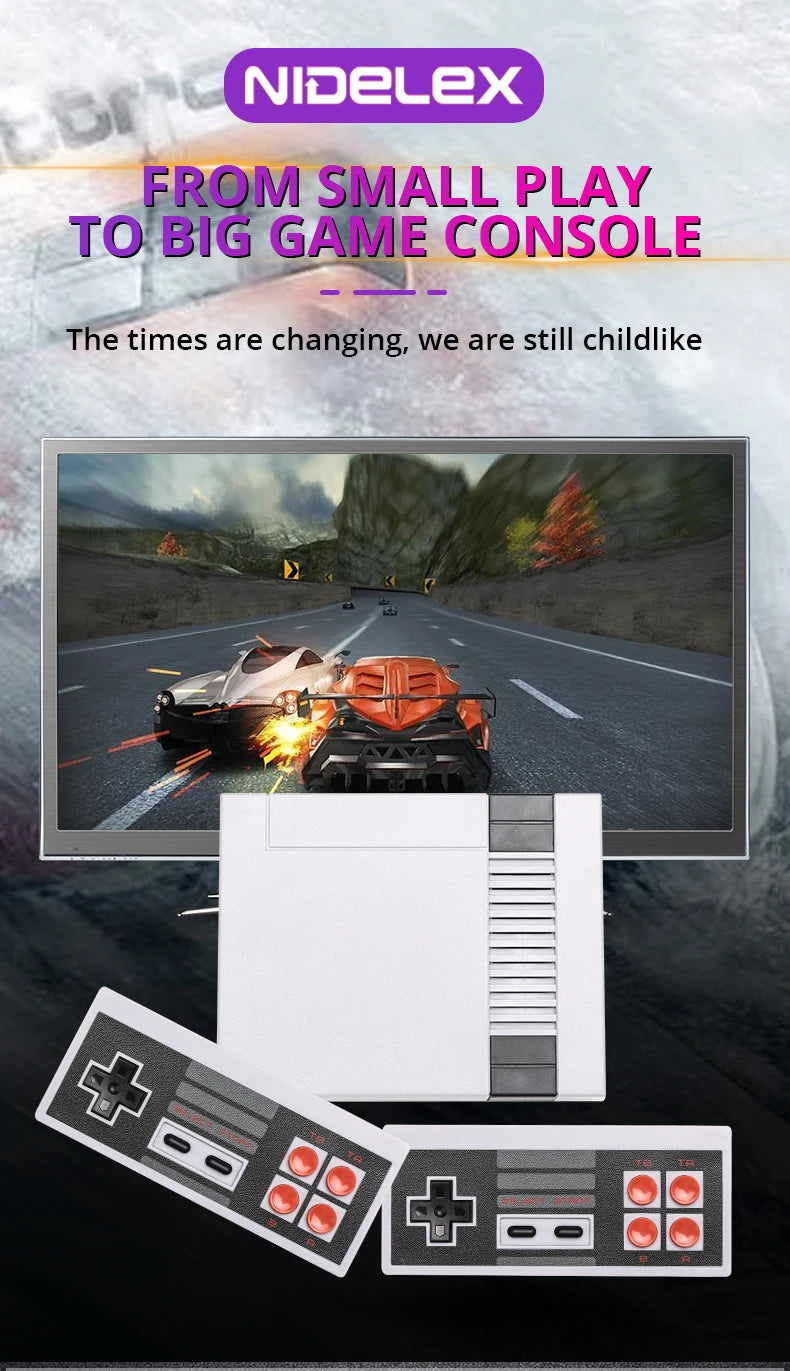 Consola de videojuegos Retro, consola de TV con salida AV, 500 juegos clásicos integrados, mando Dual para FC/ N ES