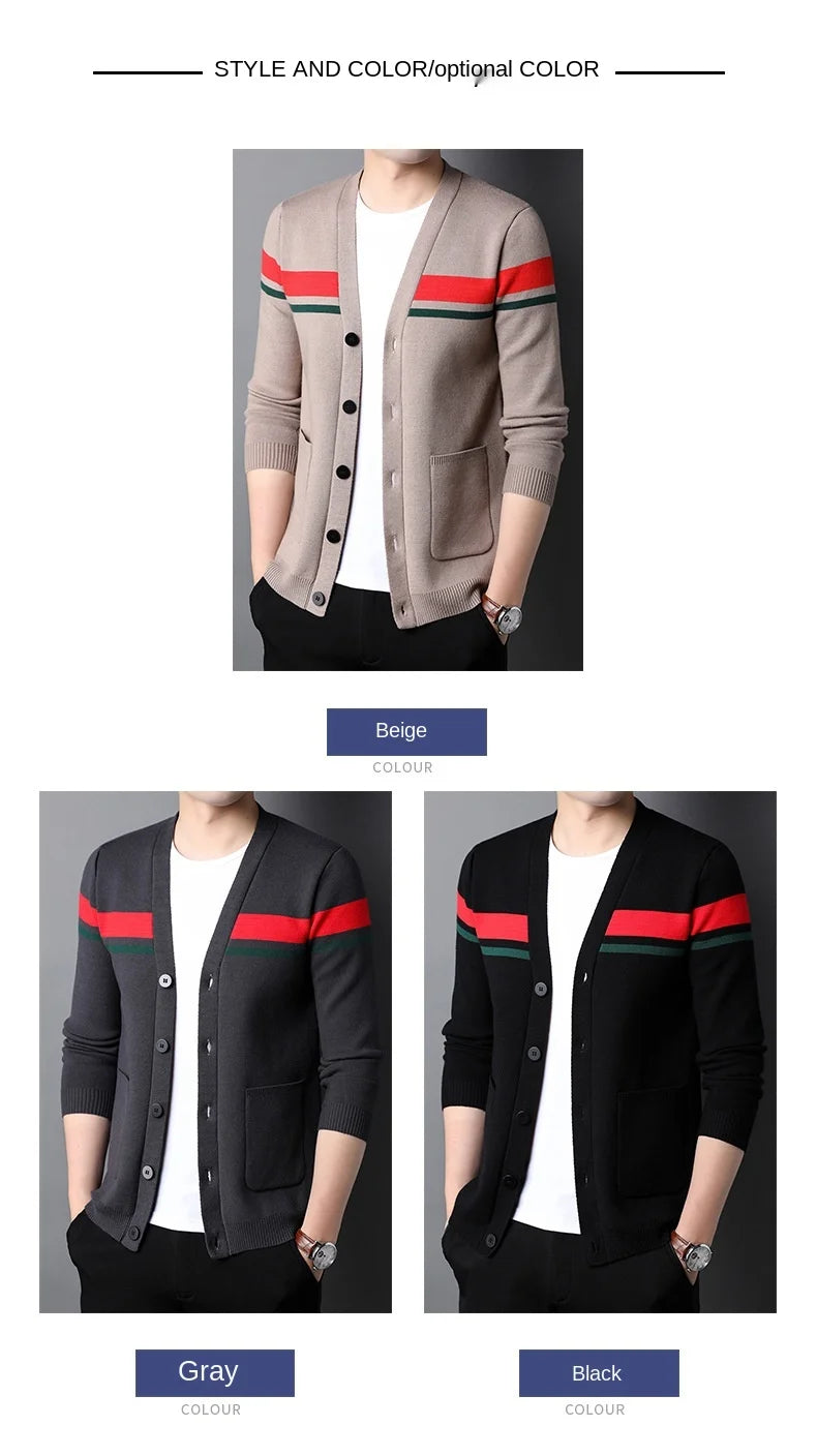 Cárdigan de Punto para Hombre con Cuello en V — Estilo Casual