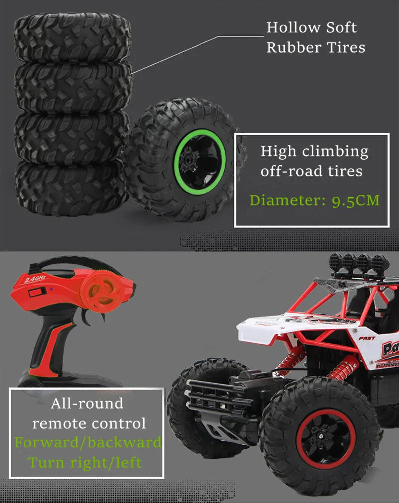 Coche RC 4WD 1:12 y 1:16 Rock Crawler Todoterreno con LED