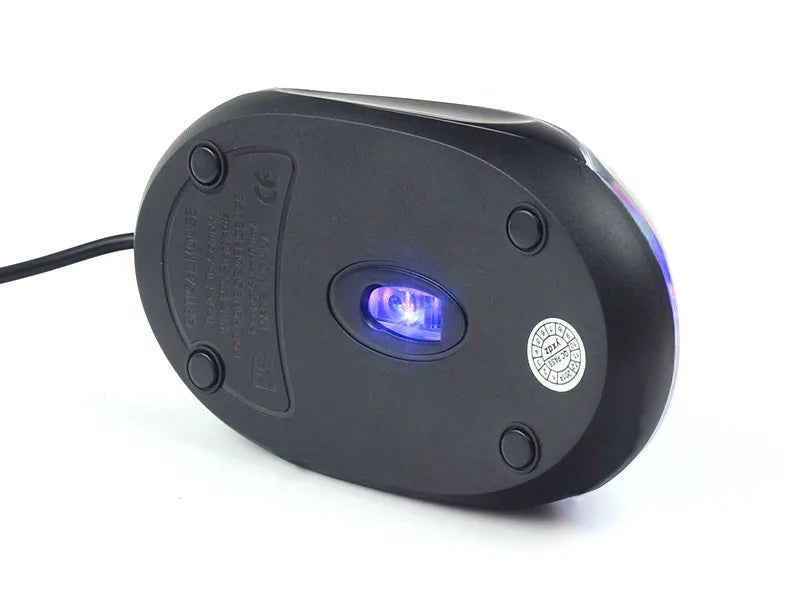 Mini ratón óptico con cable USB LED ratón de diseño ergonómico para PC/portátil/portátil