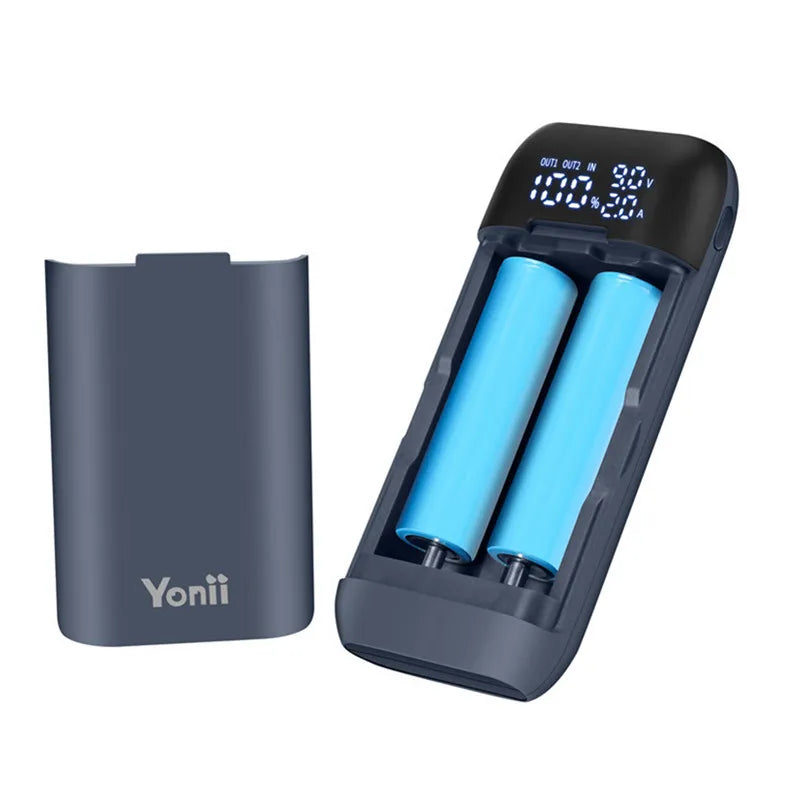 Caja Power Bank 2x18650 con Pantalla LED y Carga Rápida QC3.0