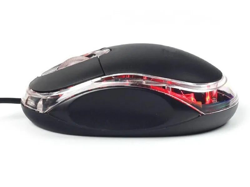Mini ratón óptico con cable USB LED ratón de diseño ergonómico para PC/portátil/portátil