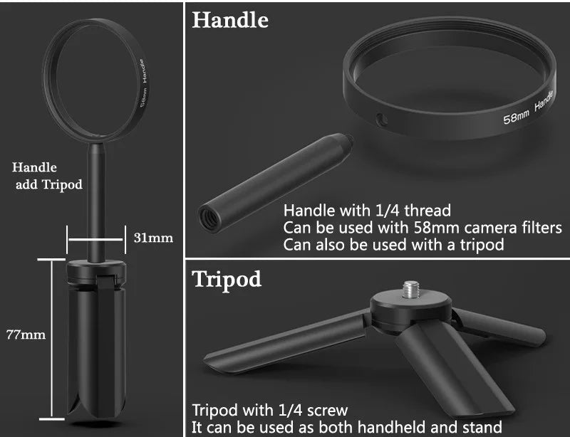 Kit de Lentes y Filtros para Smartphone KnightX 58mm
