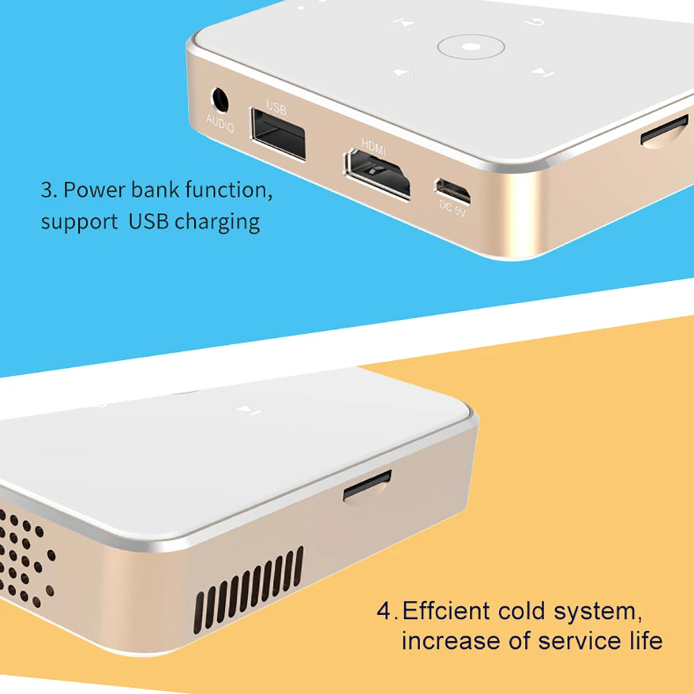 Salange P30 Mini proyector DLP portátil Home Theater 1080P 4K compatible con Wifi TV sin pantalla para teléfono móvil Smartphone