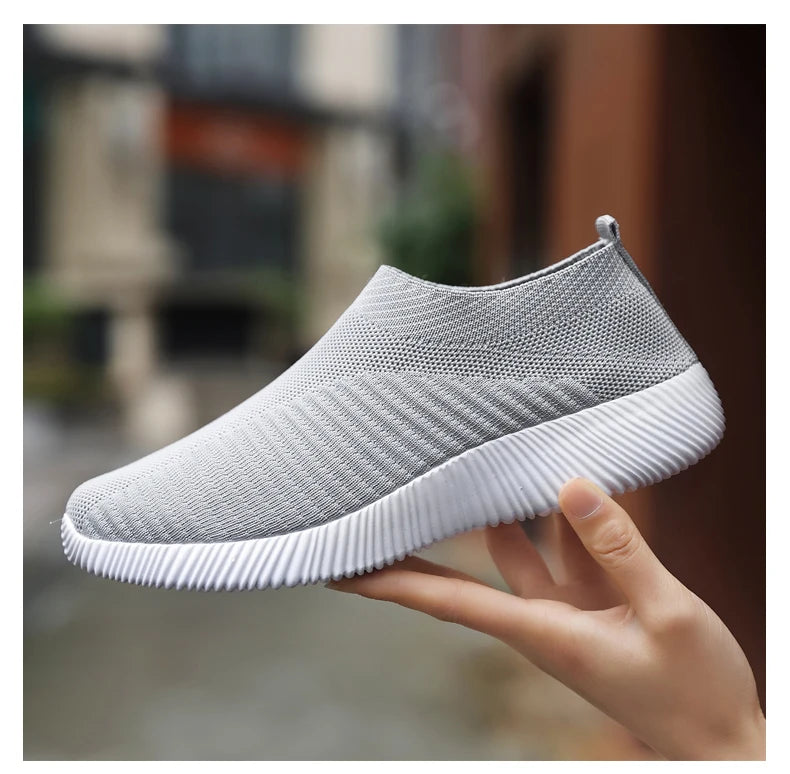 Zapatos vulcanizados para mujer, zapatillas de deporte de alta calidad para mujer, zapatos planos sin cordones, mocasines para mujer de talla grande 42, zapatos planos para caminar