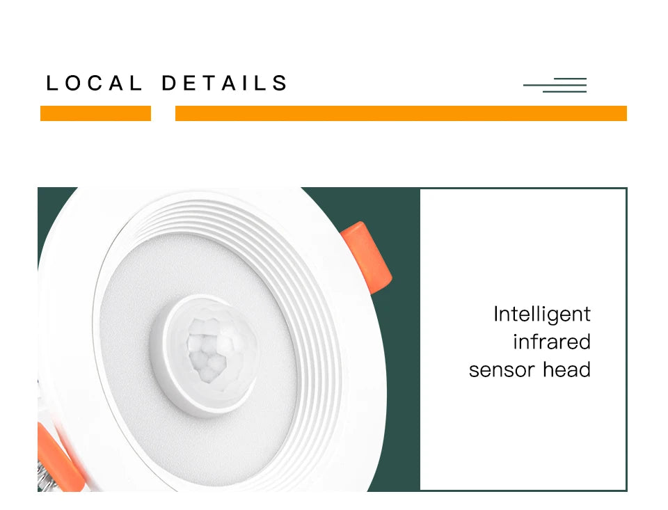Foco LED Empotrable Redondo con Sensor de Movimiento