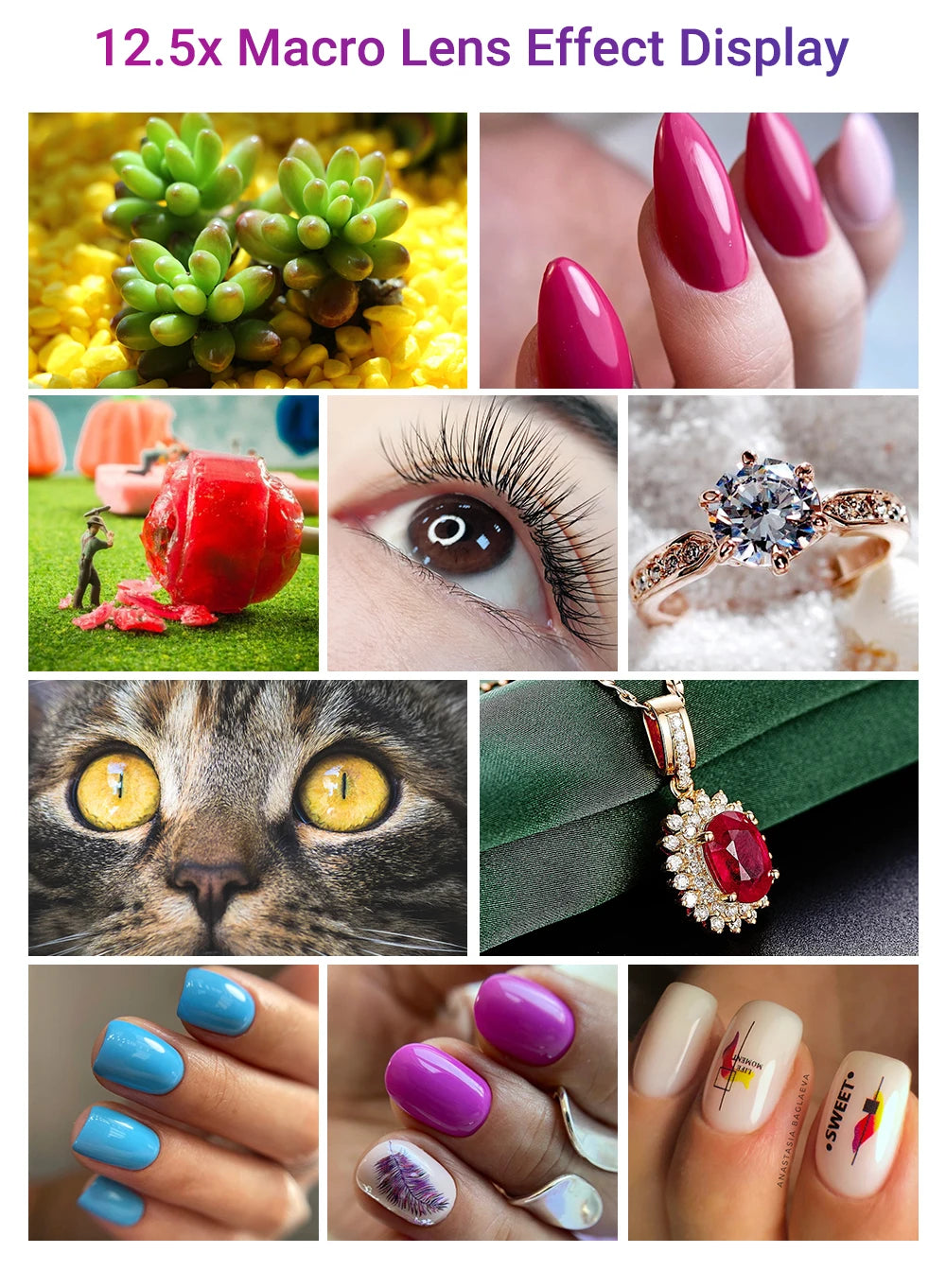 Kit Lente Macro 12.5x y Gran Angular 0.45x APEXEL para Móvil