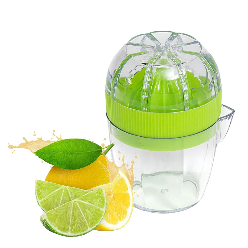 Exprimidor de limón LMETJMA con tapa, exprimidor de limón Manual de plástico, taza de prensa de naranja, exprimidor de cítricos con boquilla para verter, herramientas para frutas KC0130