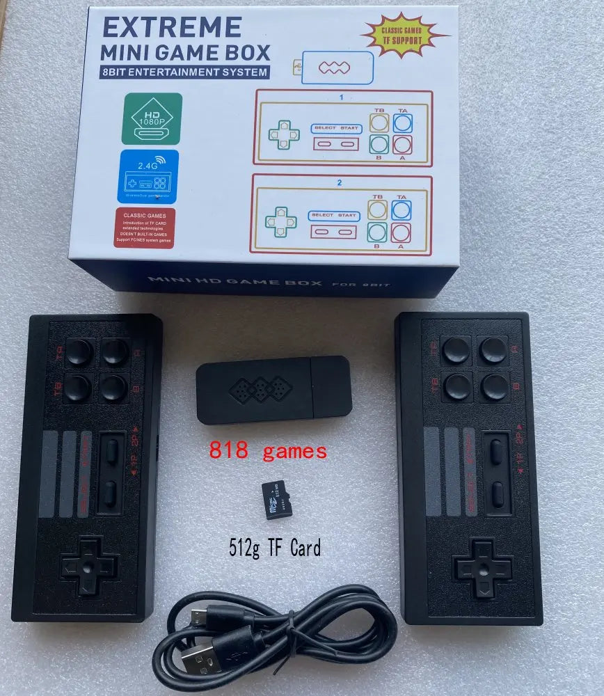 Consola de juegos de TV para el hogar, dispositivo inalámbrico HDMI de alta definición U-BOX u-treasure 818 para NES, Dendy retro, portátil, retro