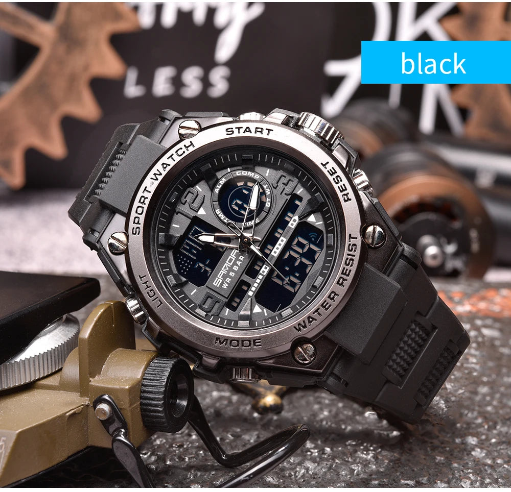 Reloj Militar SANDA Pantalla Dual LED Digital para Hombre