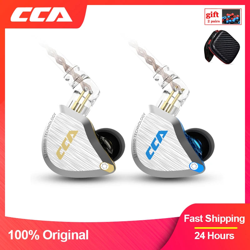 CCA C12 Auriculares Híbridos HiFi Monitor DJ