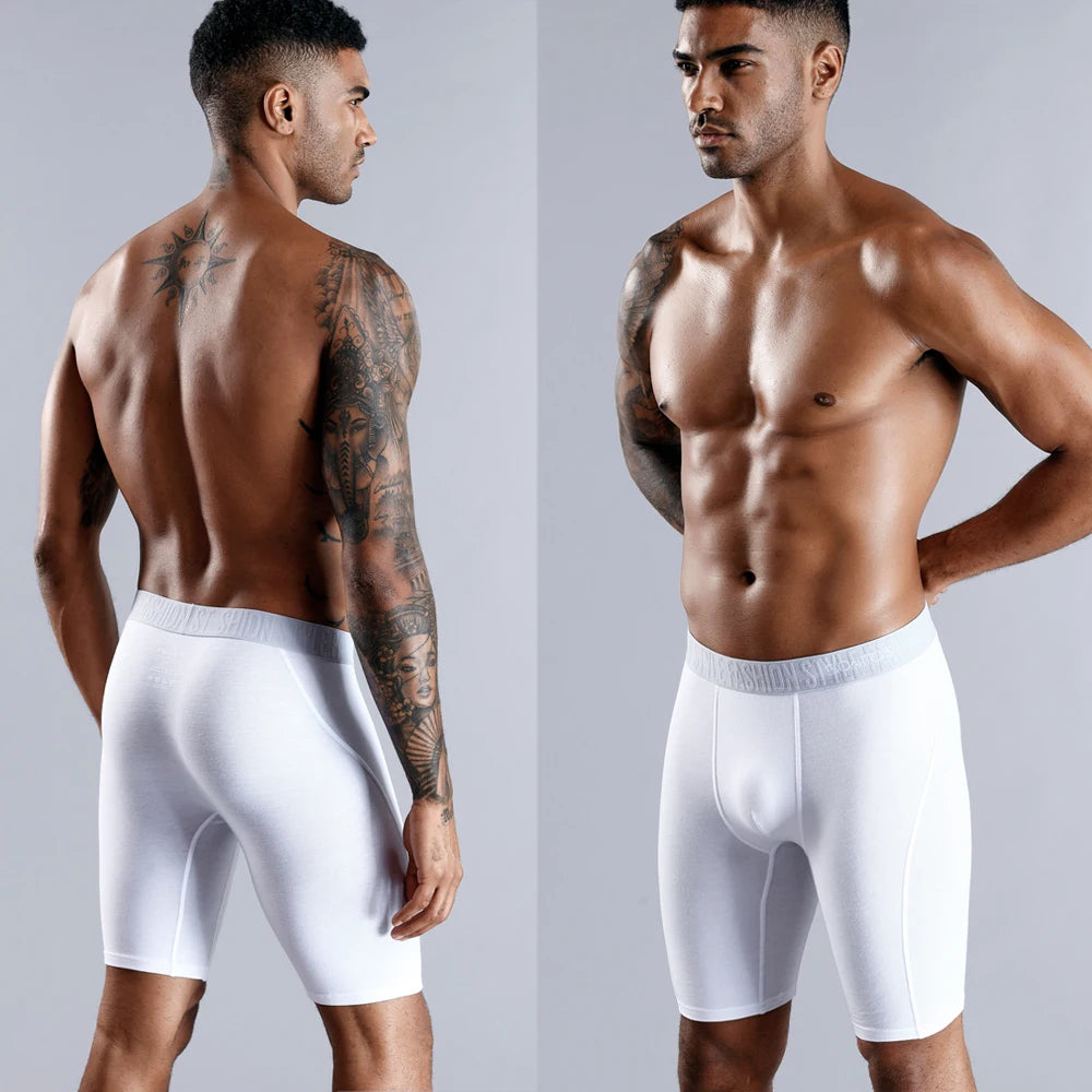 3 uds Boxers largos para hombre, lotes de ropa interior para hombre, calzoncillos de algodón para hombre, Boxershorts familiares, Boxer, pantalones cortos sexis para hombre Calecon