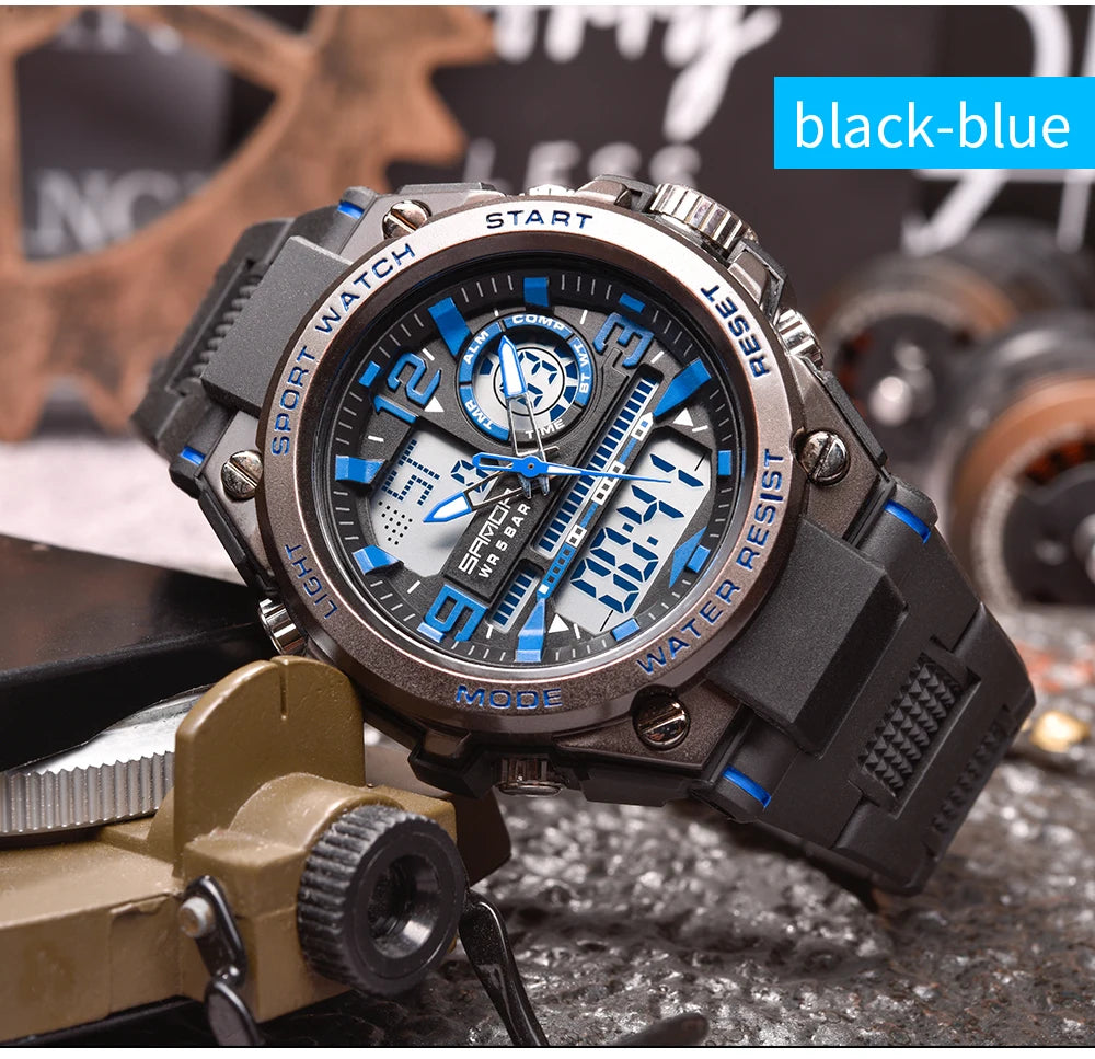 Reloj Militar SANDA Pantalla Dual LED Digital para Hombre