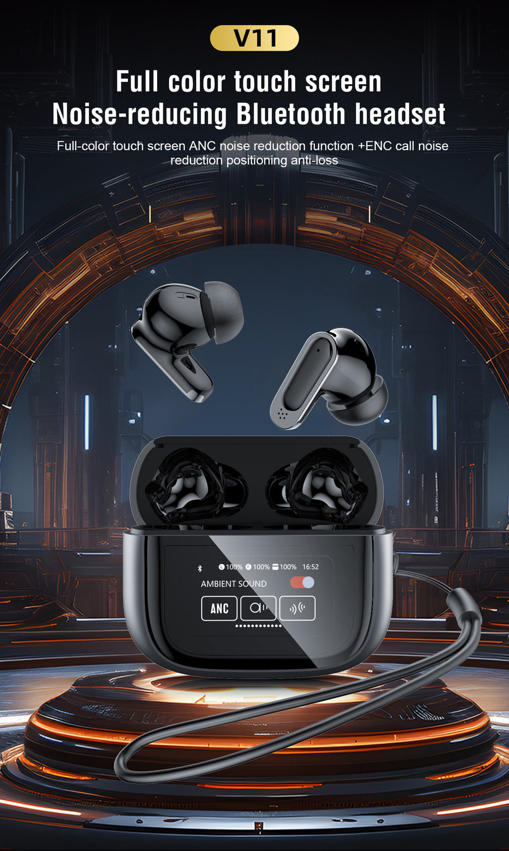 BOSECXT Ultra V11 Audífonos ANC Pantalla Táctil