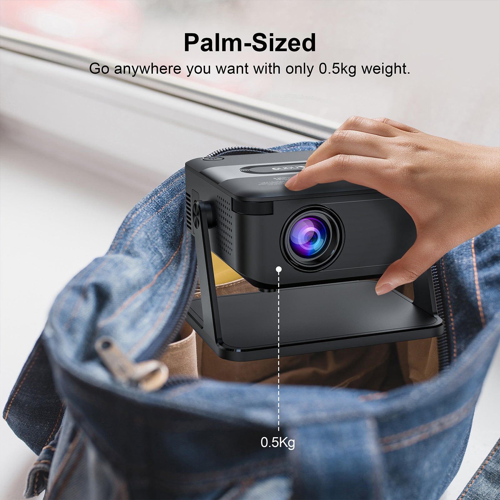 Proyector inteligente HA109 nativo 720P 4K Decodificar 130ANSI Android 11 WiFi6 Bluetooth5.0 270 ° Proyector de cine en casa giratorio