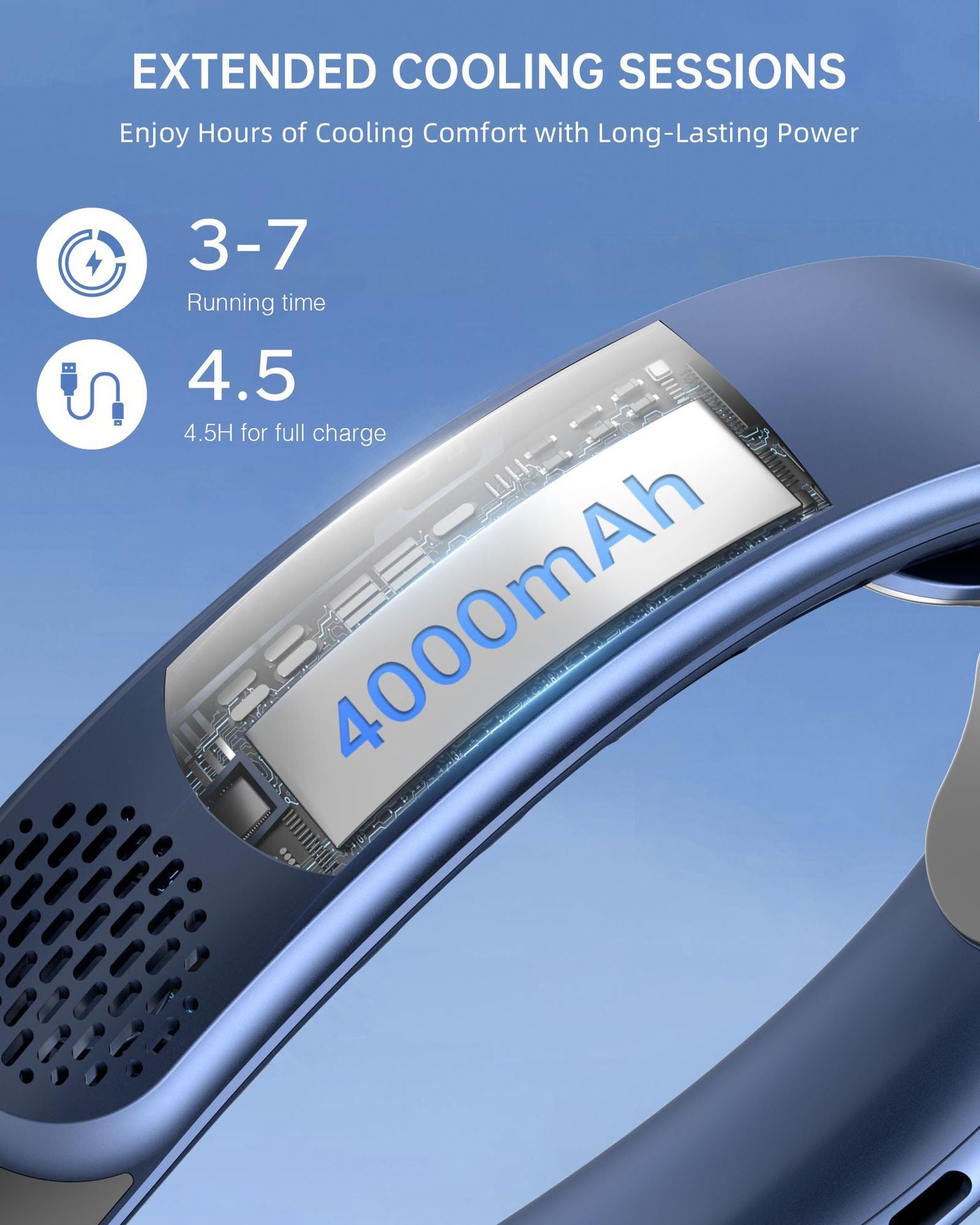 Ventilador de cuello USB de cuatro núcleos, turbina de diseño sin espalda, fácil de controlar y transportar, portátil, para exteriores, regalo de verano, novedad de 2024