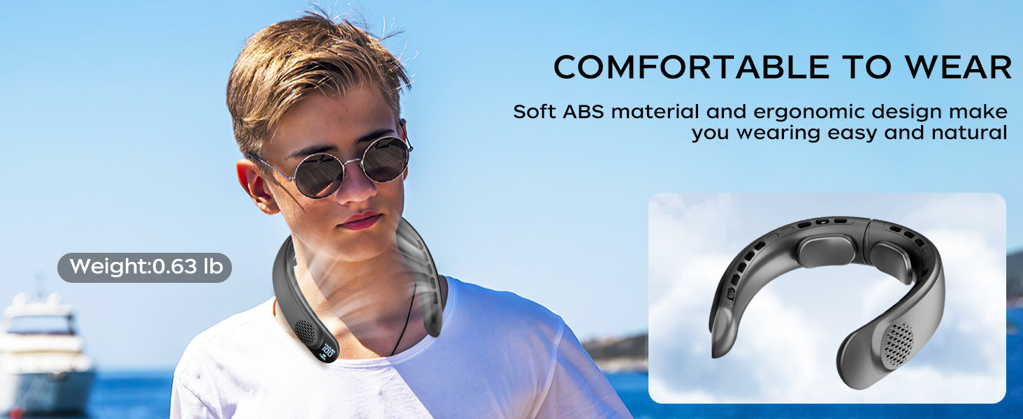 Ventilador de cuello USB de cuatro núcleos, turbina de diseño sin espalda, fácil de controlar y transportar, portátil, para exteriores, regalo de verano, novedad de 2024