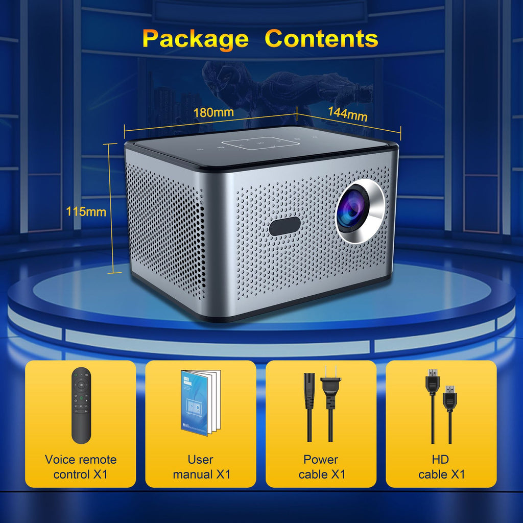 Proyector inteligente Xnano X3Pro nativo 720P Android 11 190ANS 4K decodifica doble WiFi BT5.0 cine portátil en casa