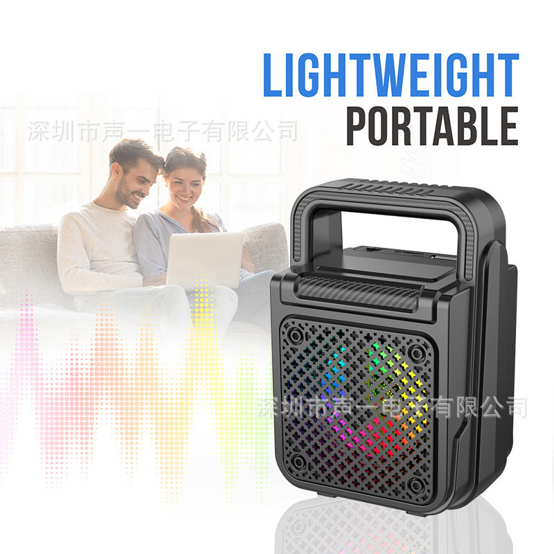 Altavoz Karaoke Bluetooth 8W con Micrófonos Inalámbricos y LED RGB