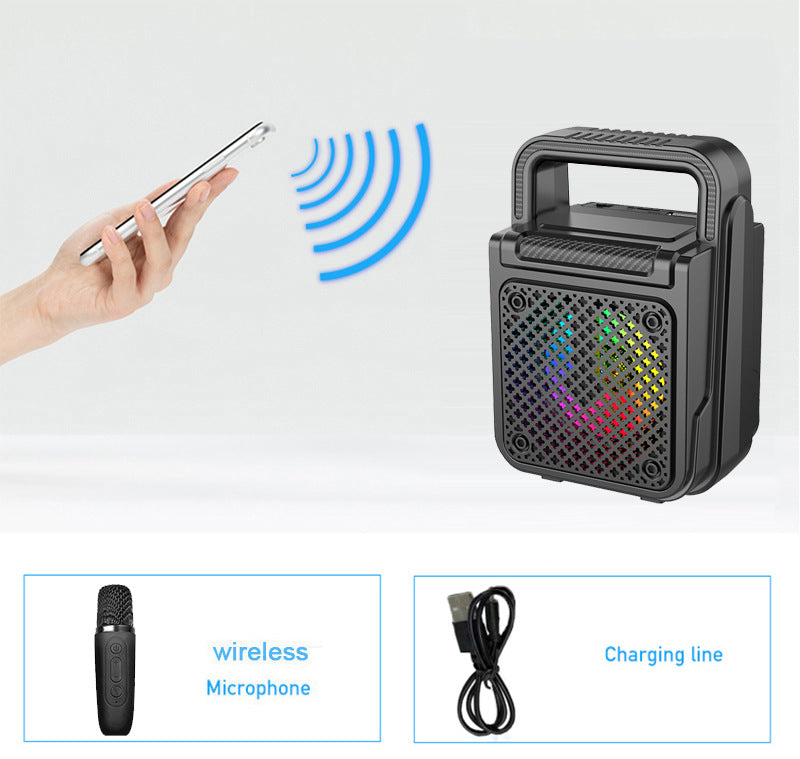 Altavoz Karaoke Bluetooth 8W con Micrófonos Inalámbricos y LED RGB