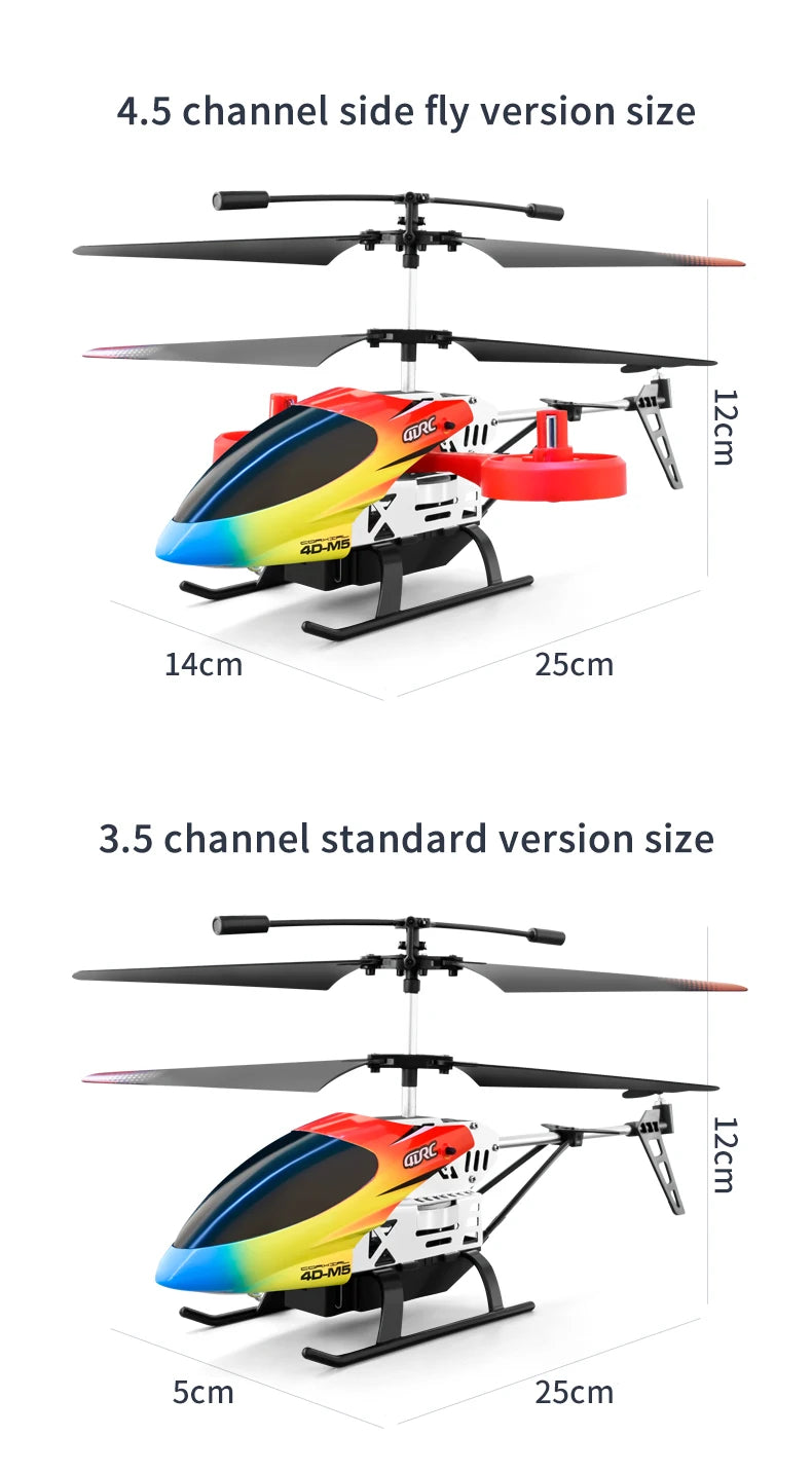 Helicóptero RC con Giroscopio y Luces LED, 3.5 Canales, Mantenimiento de Altitud