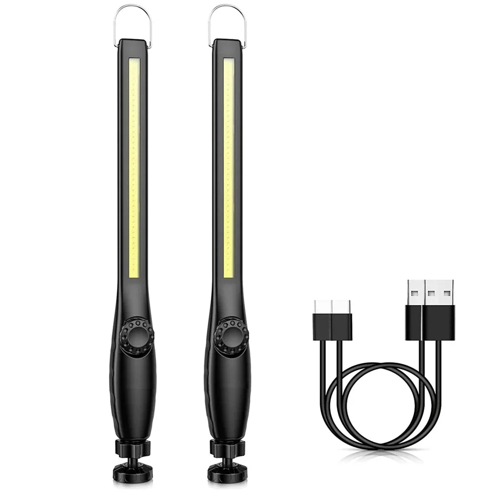 Lámparas de Trabajo COB Portátiles con Linterna LED Recargable Magnética, Regulación Continua, Lámparas de Reparación de Emergencia para Automóviles