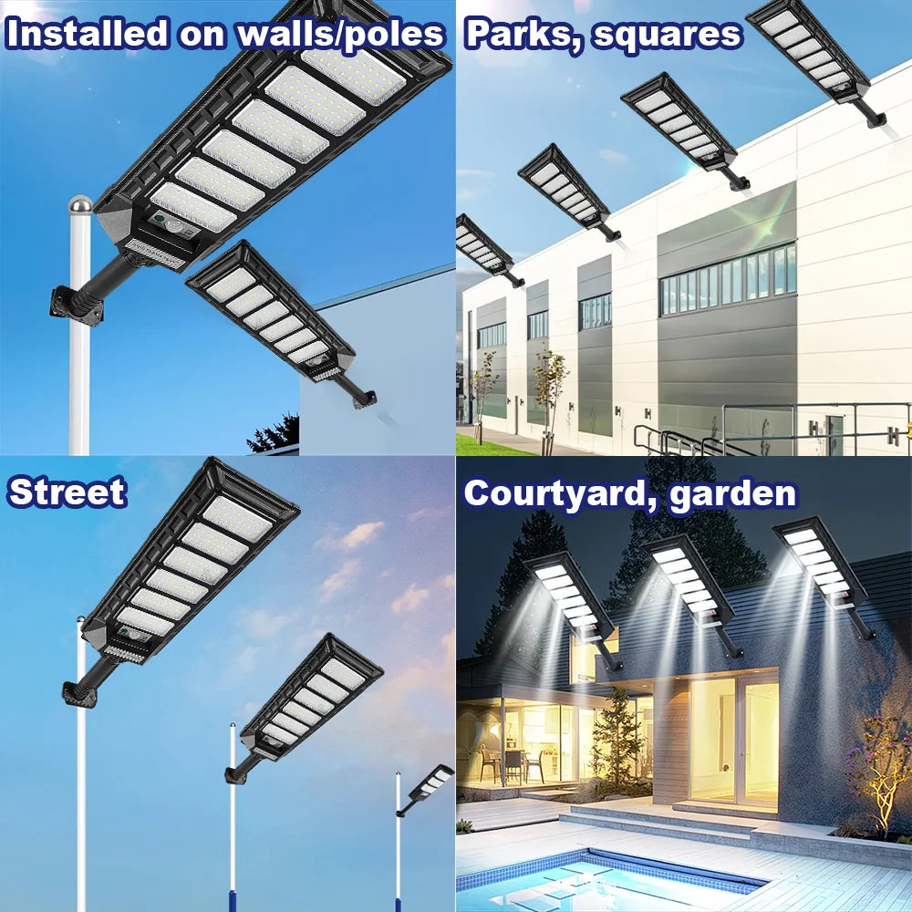 Lámpara Solar LED para Jardín con Sensor de Movimiento IP65