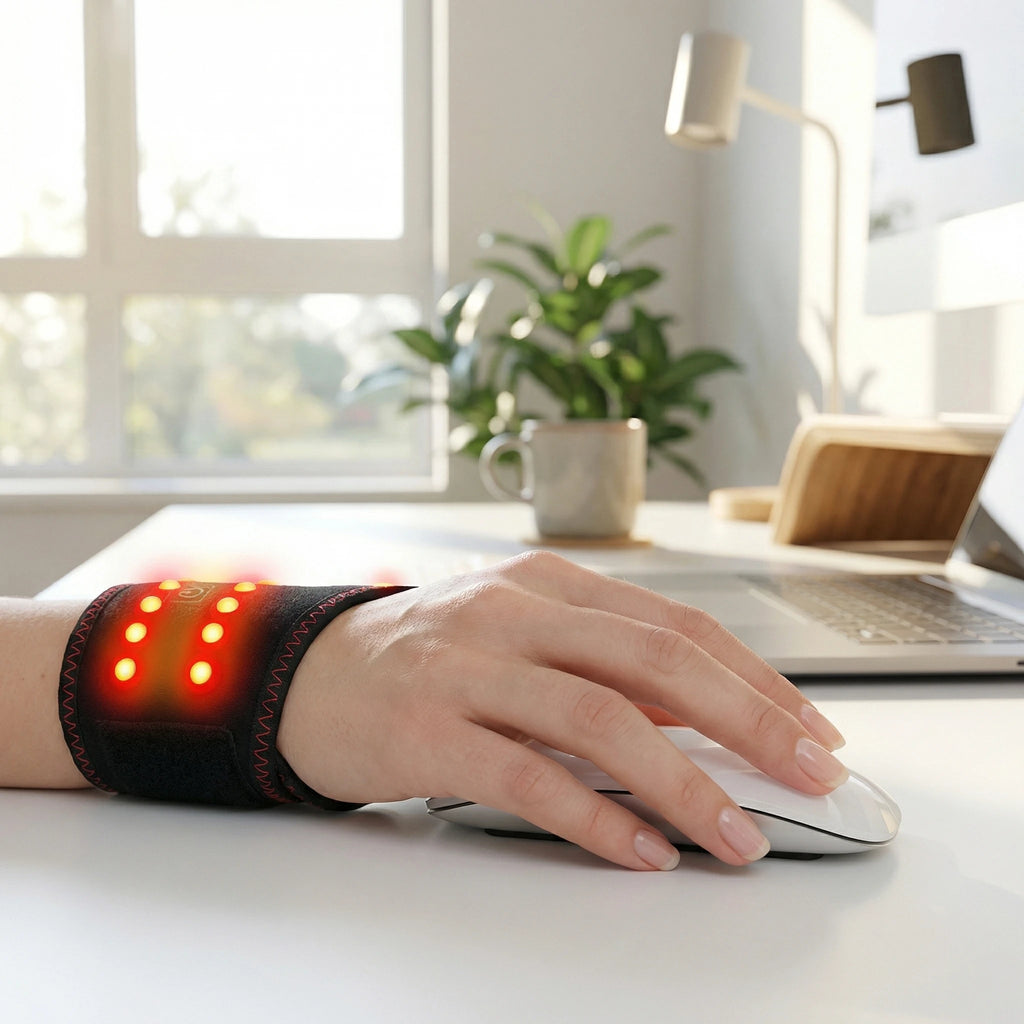 Soporte Térmico para Muñeca y Pulgar con Masajeador Vibratorio, Almohadilla Eléctrica Calefactable para Dedos, Estabilizador de Pulgar para Alivio del Túnel Carpiano