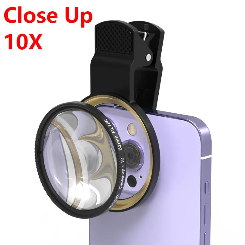 Lente Macro 10X para iPhone y Móvil, Filtro Primer Plano con Clip