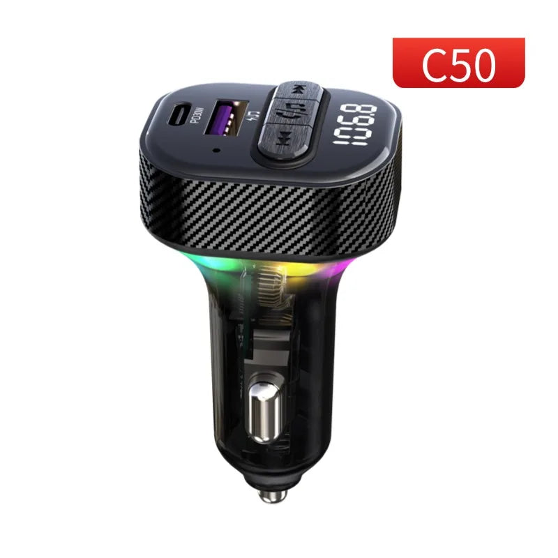 Transmisor FM Bluetooth 5.3 para Auto DYBO C50, Carga Rápida PD30W