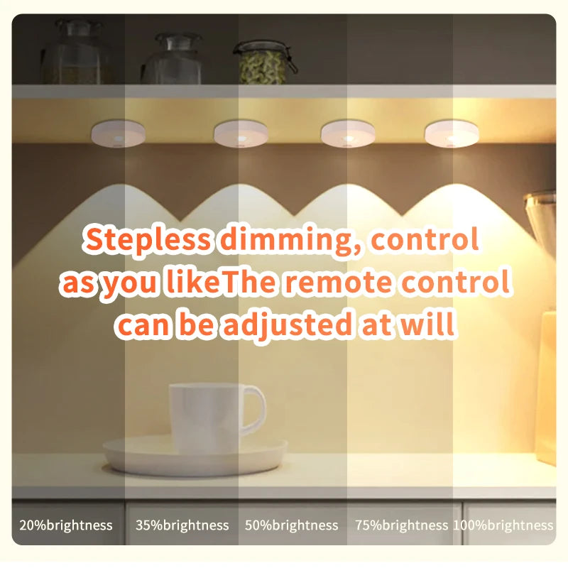 Lámpara LED para debajo del gabinete con Sensor de movimiento, luz nocturna recargable regulable, Bombilla detectora de barra de tubo para escaleras, armario, habitación y pasillo