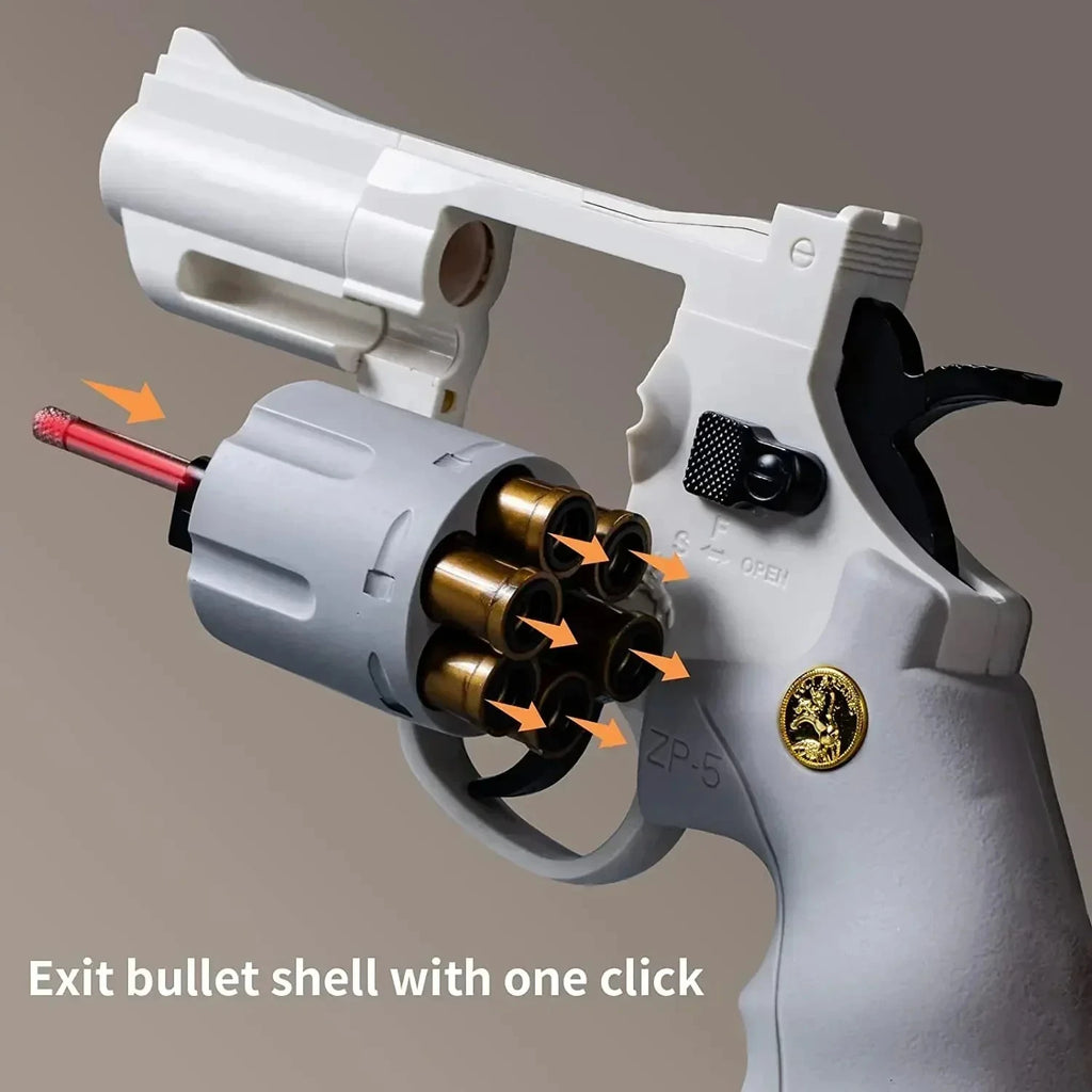 Pistola de Dardos de Espuma Magnum ZP5 357 de Disparo Rápido Automático con Múltiples Dardos de Espuma Seguros, Juego de Acción al Aire Libre para Niños y Adultos
