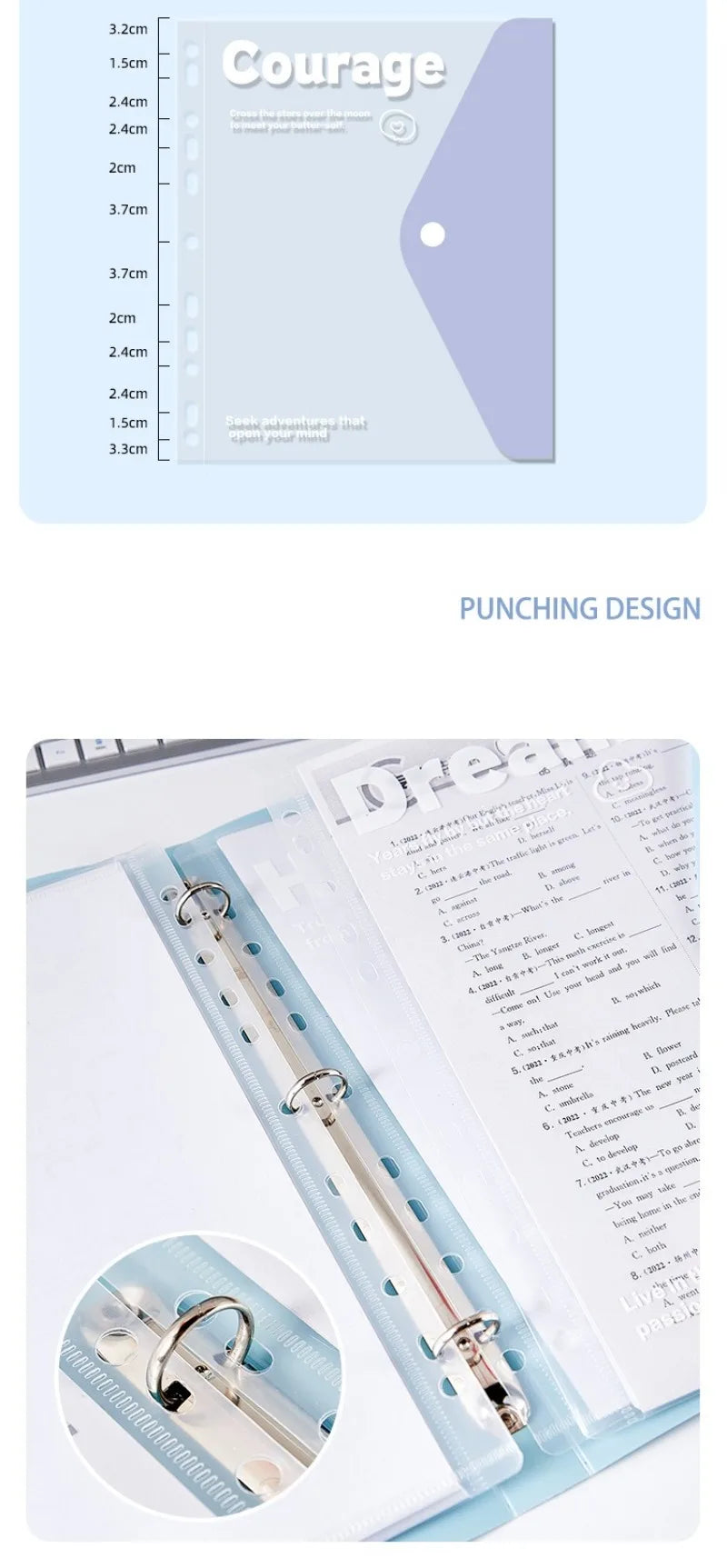 Carpeta de Archivo Expandible A4 con 4 Bolsillos Internos Desmontables, Carpeta de 3 Anillas para Organizar Documentos de Oficina y Escolares, Suministros de Papelería