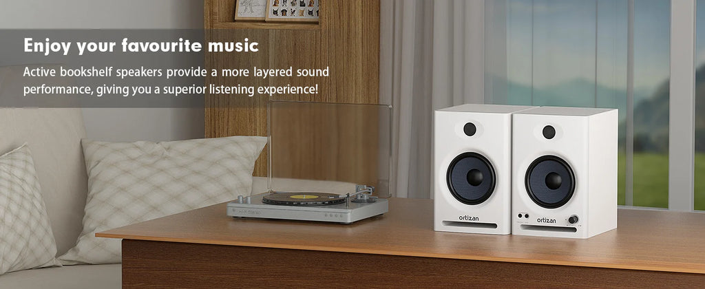 Altavoces Activos para Estantería Ortizan, Monitores de Estudio, Bluetooth 5.3 Inalámbrico, para Computadora, TV, PC, DAC USB, Sistema de Subwoofer HiFi para el Hogar