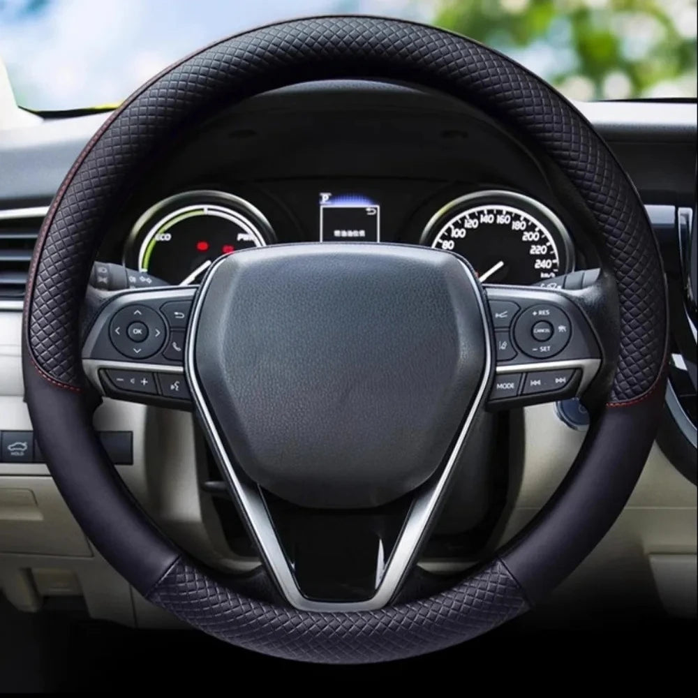 Funda de Volante de Coche Antideslizante y Duradera, de Microfibra, Universal para Coche, Camioneta, SUV, Furgoneta, 38cm