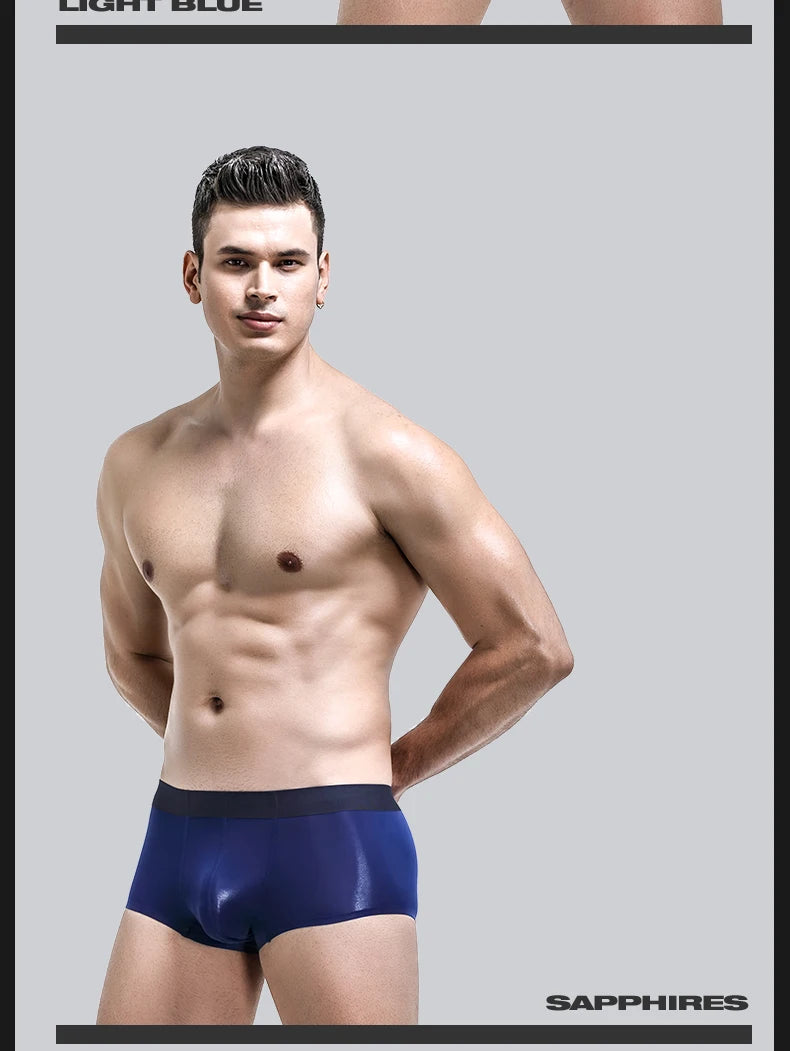 Ropa interior con separación de cordón espermático para hombre, bolsa para escroto de venas, calzoncillos de cuatro esquinas, boxers sexys curvos