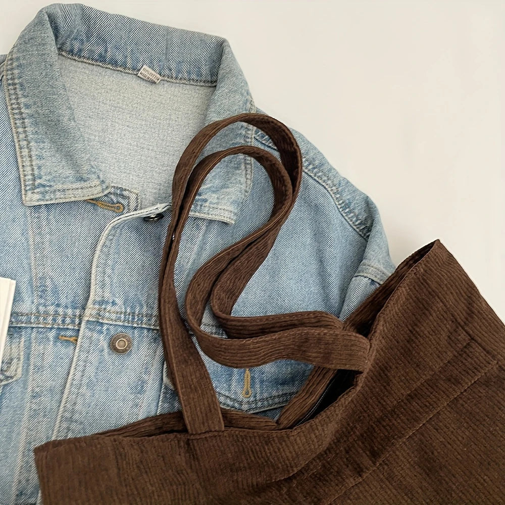 Bolso de Lona Polar de Gran Capacidad para Mujer