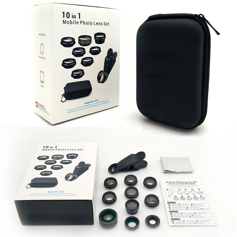 Kit de Lentes para Celular Ojo de Pez Gran Angular y Macro