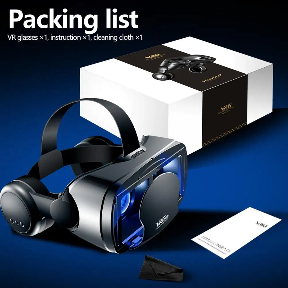 VRG Pro 3D gafas de realidad Virtual VR dispositivos auriculares Viar gafas lentes de casco inteligentes para teléfonos inteligentes visor dispositivos móviles