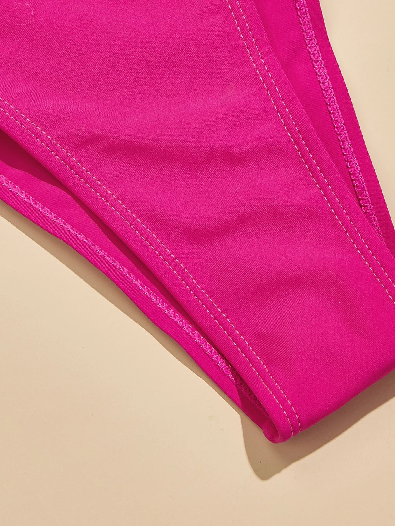 Conjunto de Bikini de 2 Piezas para Mujer, Diseño sin Tirantes y Espalda Descubierta, Traje de Baño Rojo, Sexy, Color Sólido, Resistente a las Arrugas, para Damas