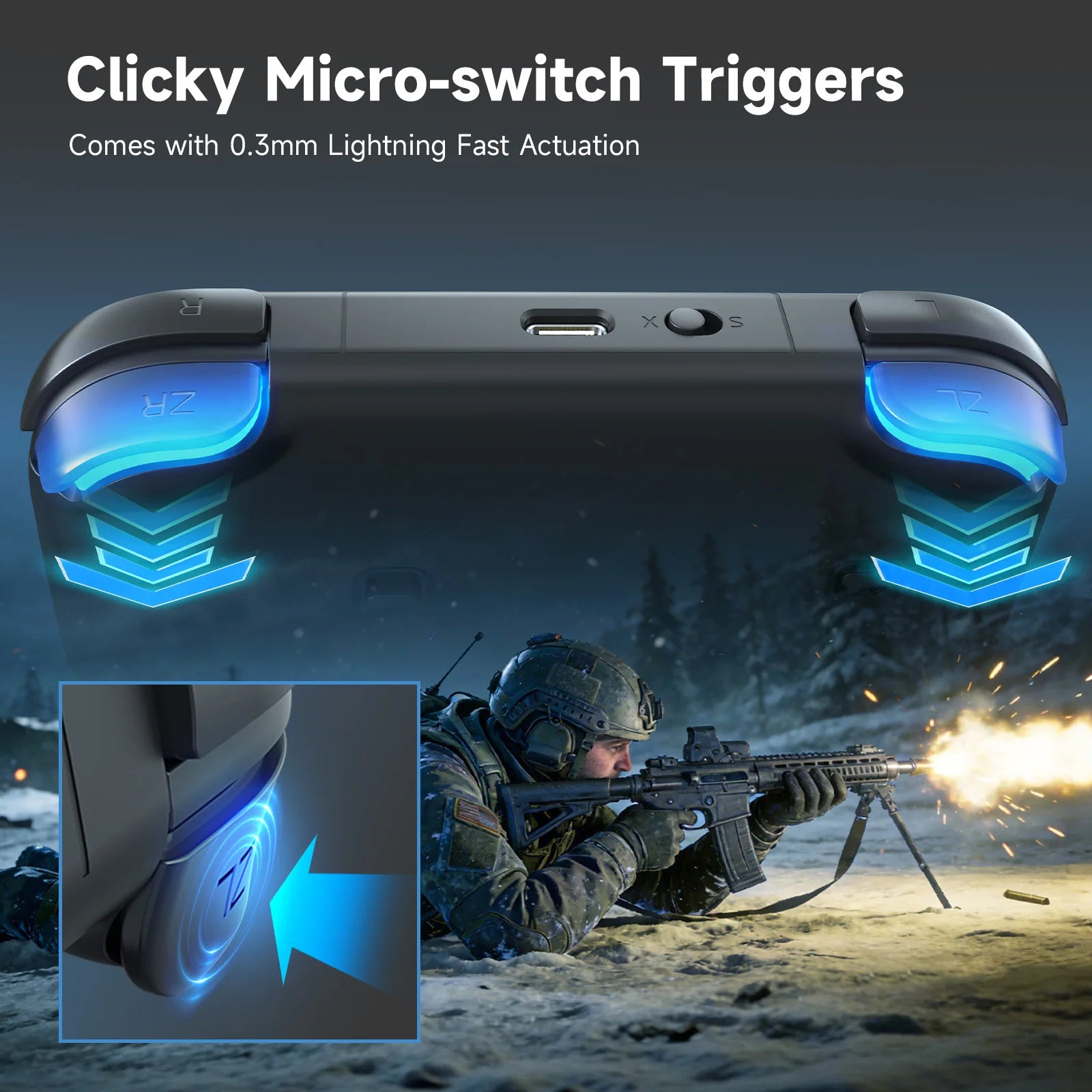AceGamer-controlador de juego de bolsillo, Joysticks Hall portátiles, mando Bluetooth de 1000Hz para Switch/Switch2/Android/iOS/PC/Steamdeck