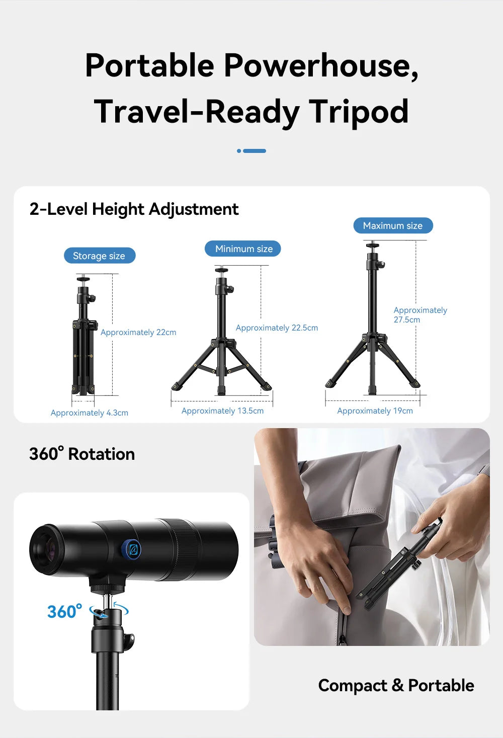 APEXEL Teleobjetivo Monocular 30x con Trípode para Teléfono