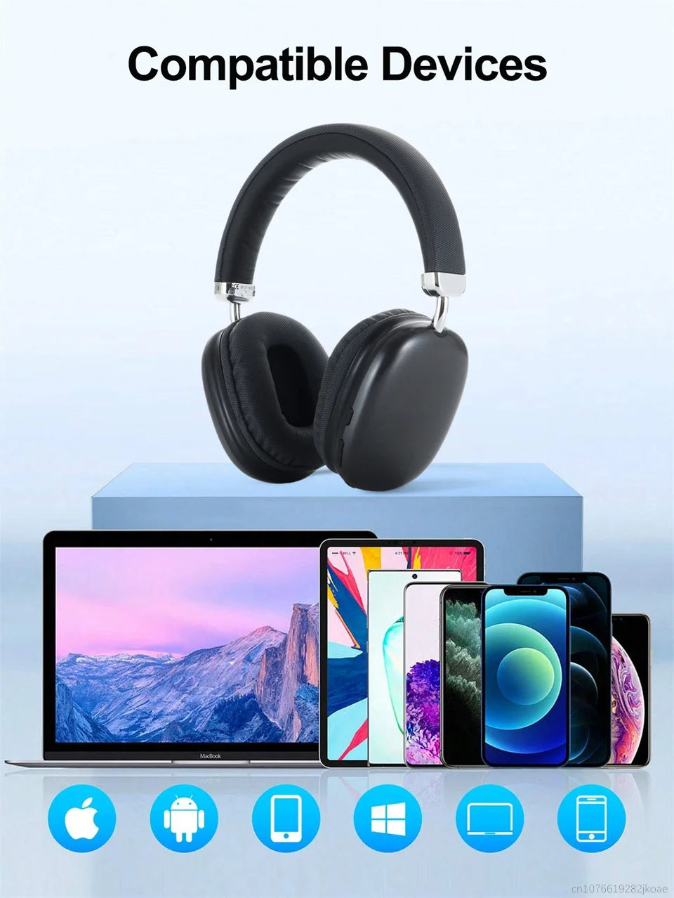 Auriculares Bluetooth 5.3 con Micrófono HD para Llamadas, Auriculares Inalámbricos Over-Ear, Auriculares HiFi Estéreo para Juegos y Música, B40 Larga Duración en Espera, BT1632