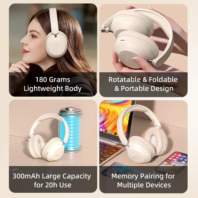 Auriculares Bluetooth 5.3 Supraaurales Plegables ACS