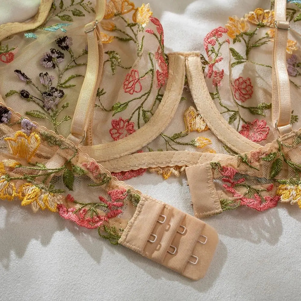 Conjunto de Lencería Floral de 2 Piezas
