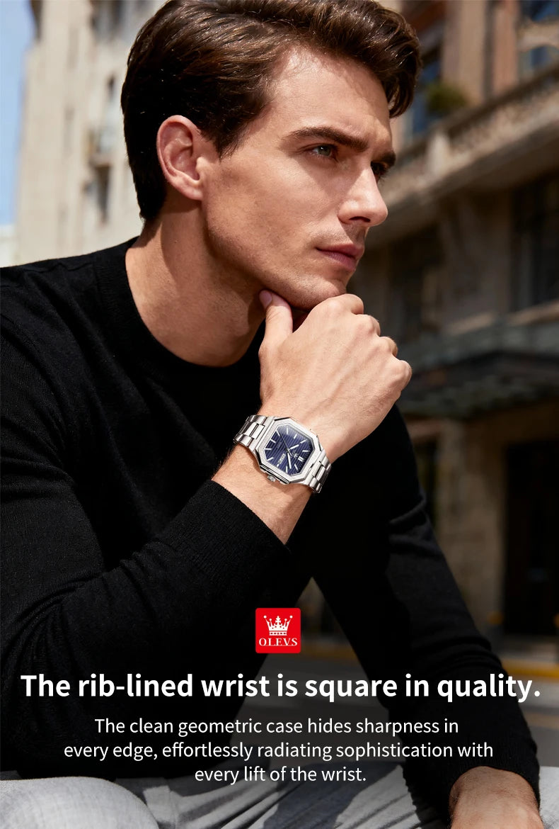 Reloj OLEVS de Cuarzo para Hombre, Resistente al Agua con Fecha y Semana